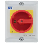 BG Circuit Protection Rotary Isolator 4 Pole - 25A, 4-Pole AC, Rotary Isolator