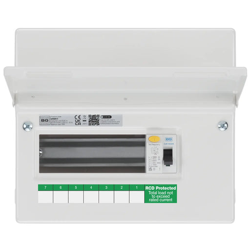 BG Circuit Protection Dual RCD - 9 module, 7 way, 100A Type A RCD
