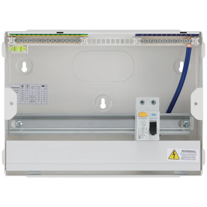 BG Circuit Protection Dual RCD - 12 module, 10 way, 100A Type A RCD