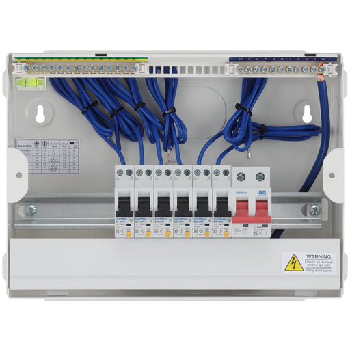 BG Circuit Protection RCBO Main Switch - 12 module, 10 way, 100A Main Switch, 6 RCBO's