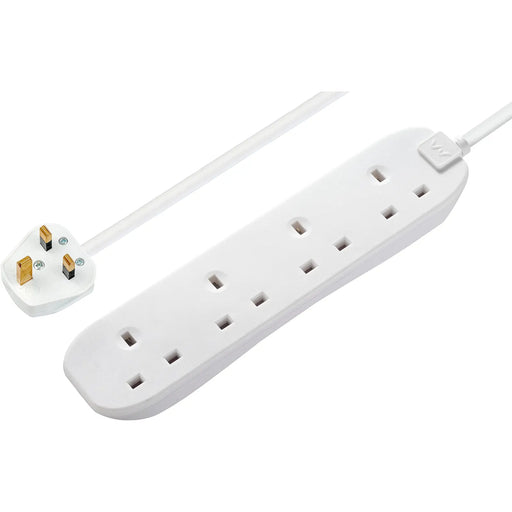 Masterplug Basic - 4 Sockets, 3m, 13A, White