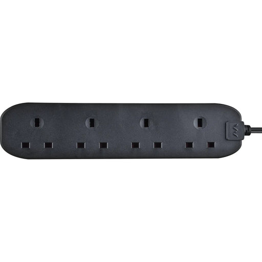 Masterplug Basic - 4 Sockets, 5m, 13A, Black