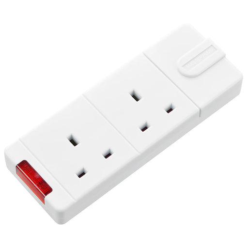 Masterplug Basic - 2 Sockets, 13A, White