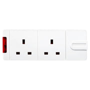 Masterplug Basic - 2 Sockets, 13A, White