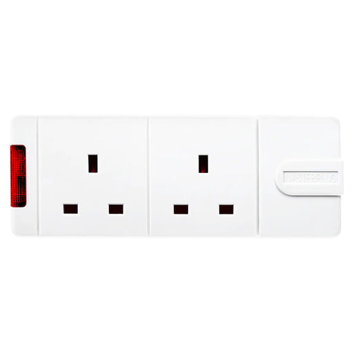 Masterplug Basic - 2 Sockets, 13A, White