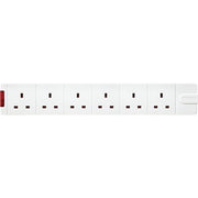 Masterplug Basic - 6 Sockets, 13A, White