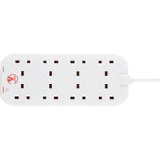Masterplug Basic - 8 Sockets, 2m, 13A, White