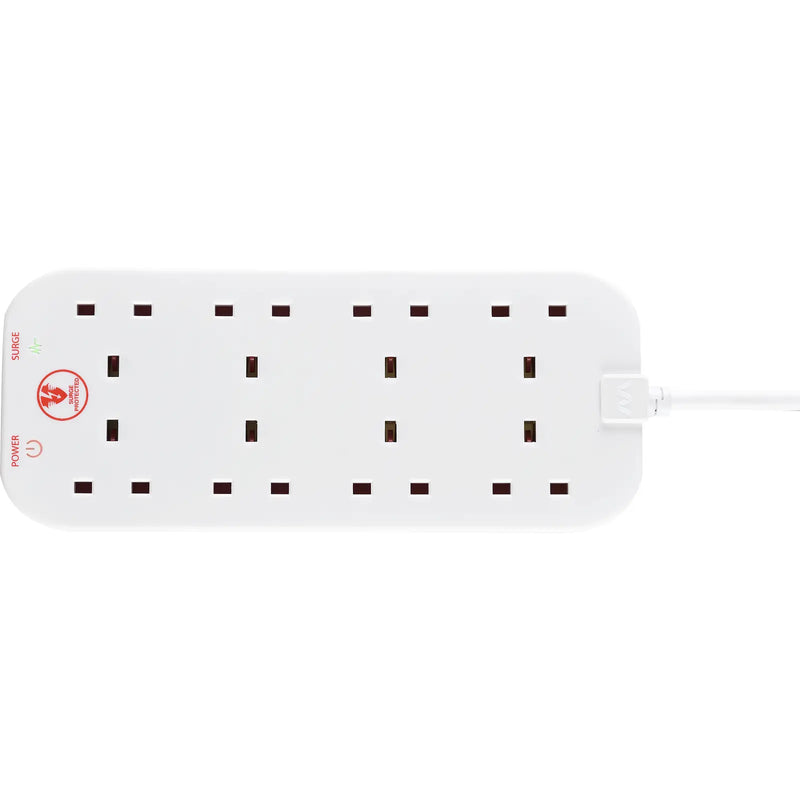 Masterplug Basic - 8 Sockets, 2m, 13A, White