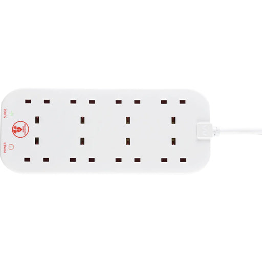 Masterplug Basic - 8 Sockets, 2m, 13A, White
