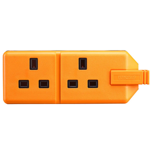 Masterplug Basic - 2 Sockets, 13A, Orange