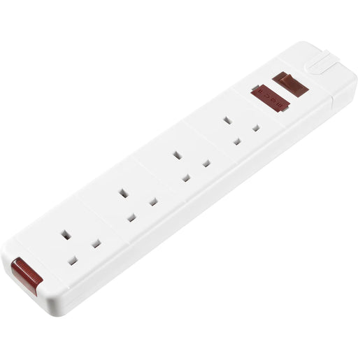 Masterplug Basic - 4 Sockets, 13A, White