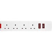 Masterplug Basic - 4 Sockets, 13A, White