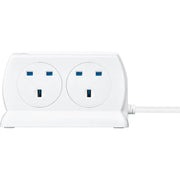Masterplug High Gloss USB - 2 x USB A, 4 Sockets, 2m, 13A, Gloss White