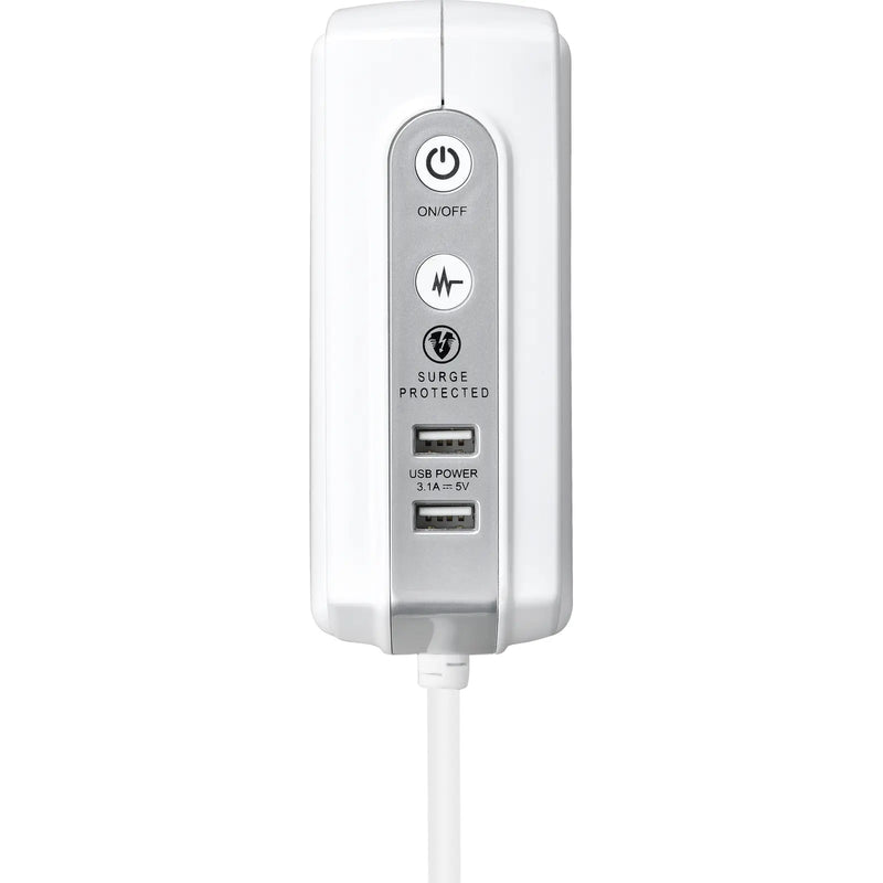 Masterplug High Gloss USB - 2 x USB A, 4 Sockets, 2m, 13A, Gloss White
