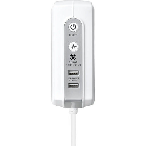 Masterplug High Gloss USB - 2 x USB A, 4 Sockets, 2m, 13A, Gloss White