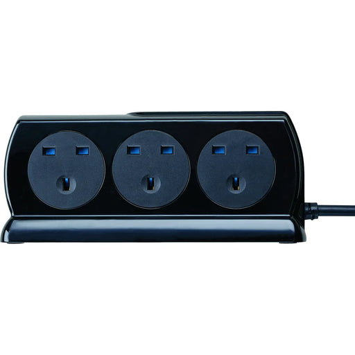 Masterplug High Gloss USB - 2 x USB A, 6 Sockets, 2m, 13A, Gloss Black