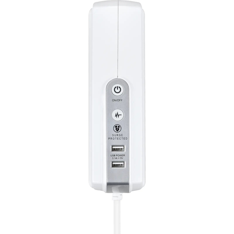 Masterplug High Gloss USB - 2 x USB A, 6 Sockets, 2m, 13A, Gloss White