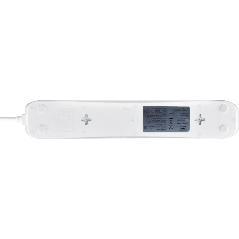 Masterplug High Gloss USB - 2 x USB A, 4 Sockets, 2m, 13A, Gloss White