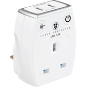 Masterplug High Gloss USB - 2 x USB A, 13A, Gloss White