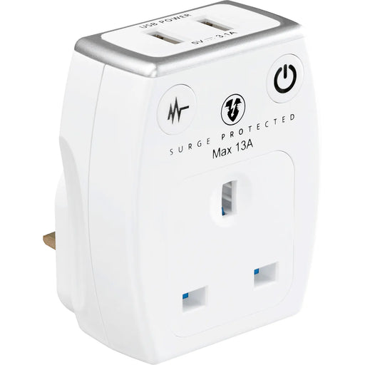 Masterplug High Gloss USB - 2 x USB A, 13A, Gloss White