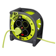 Masterplug Pro XT - 15m, 4 Sockets, 13A, Grey + Green