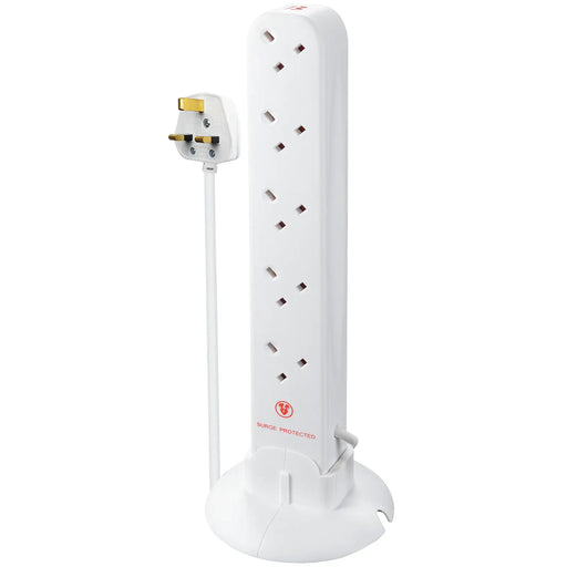 Masterplug Surge - 10 Sockets, 1m, 13A, White