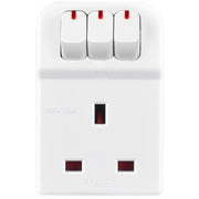 Masterplug Switched - 3 Sockets, 13A, White