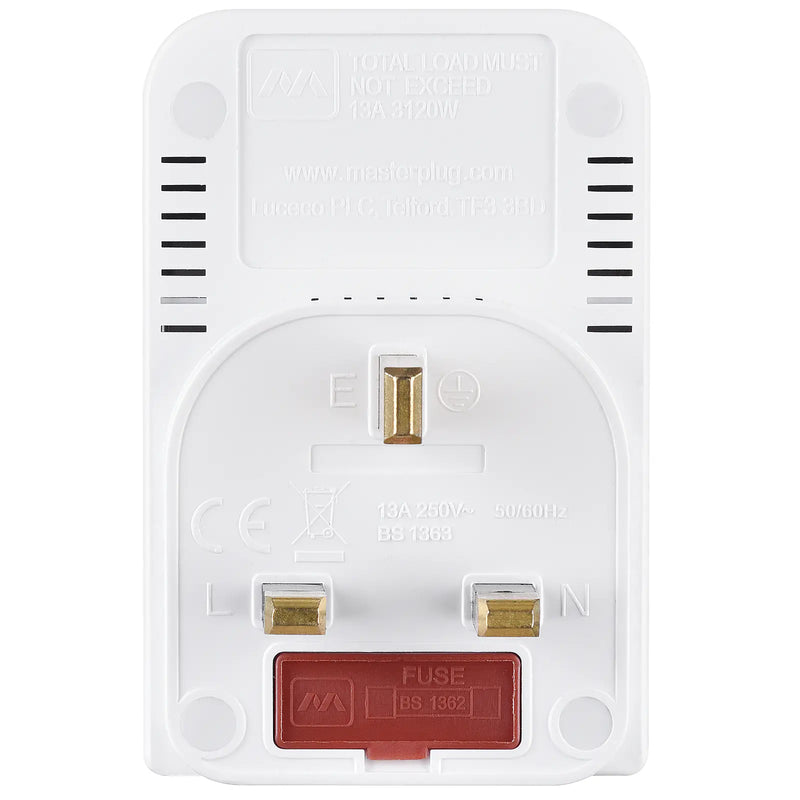 Masterplug Switched - 3 Sockets, 13A, White