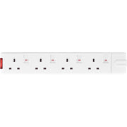 Masterplug Switched - 4 Sockets, 13A, White