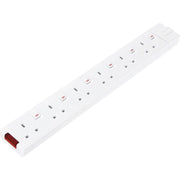 Masterplug Switched - 6 Sockets, 13A, White