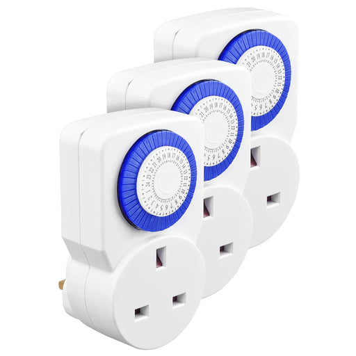 Masterplug Timer - 24 Hour, White - 3 Pack