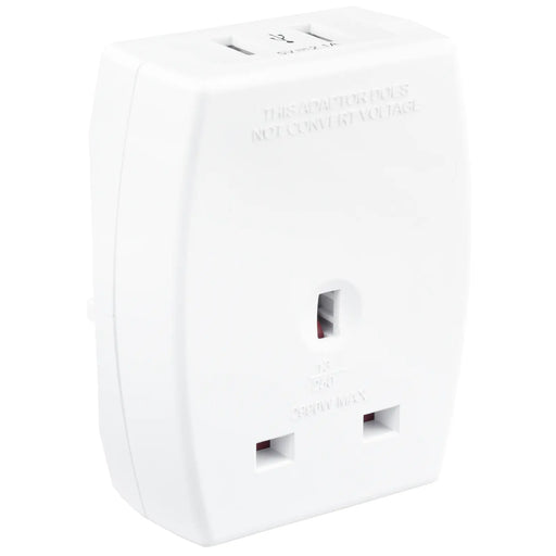 Masterplug Travel - 2 x USB A, White