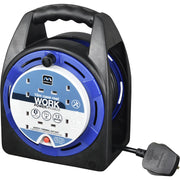 Masterplug Work - 15m, 4 Sockets, 13A, Blue
