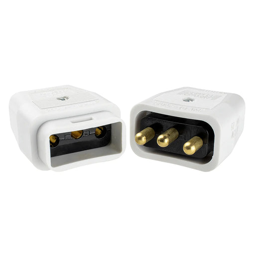 Masterplug Work - 3 Pin Connector, 10A, White