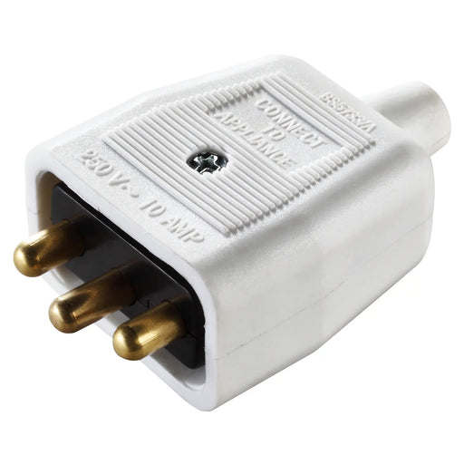 Masterplug Work - 3 Pin Connector, 10A, White