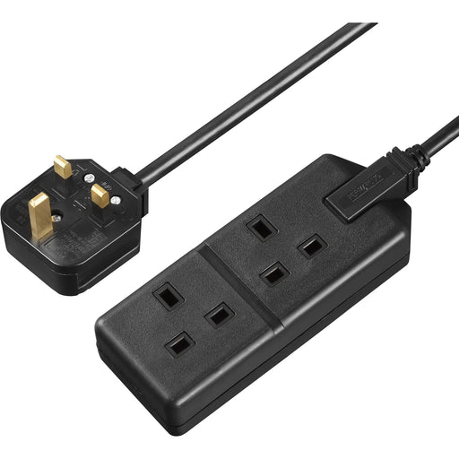 Masterplug Work - 2 Sockets, 4m, 13A, Black