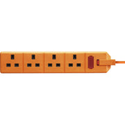 Masterplug Work - 4 Sockets, 2m, 13A, Orange