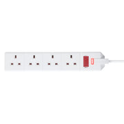 Masterplug Work - 4 Sockets, 2m, 13A, White