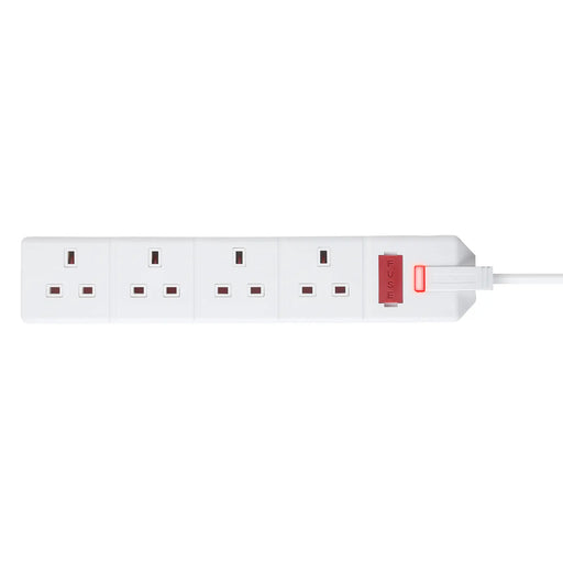 Masterplug Work - 4 Sockets, 2m, 13A, White