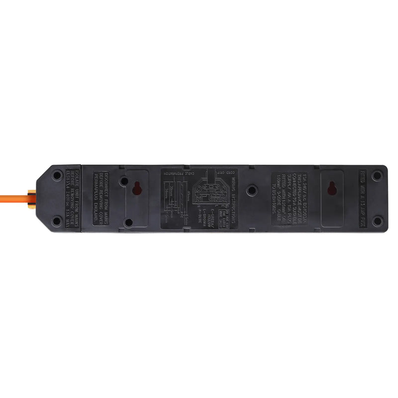 Masterplug Work - 4 Sockets, 4m, 13A, Orange