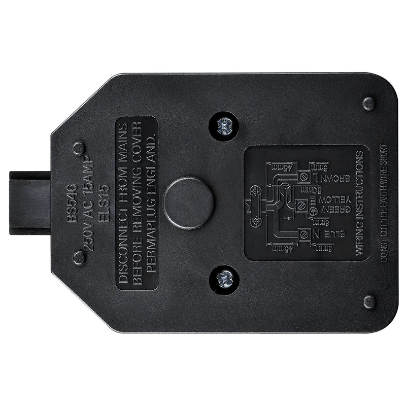 Masterplug Work - 1 Socket, 15A, Black