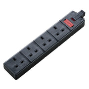 Masterplug Work - 4 Sockets, 13A, Black