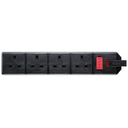 Masterplug Work - 4 Sockets, 13A, Black