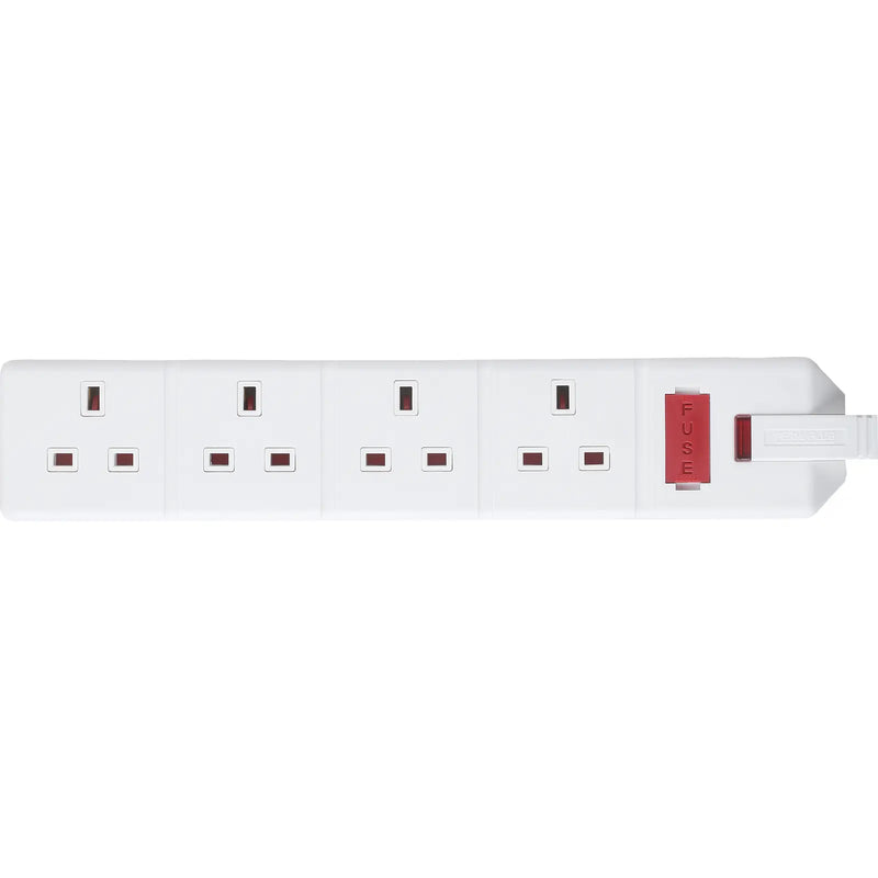 Masterplug Work - 4 Sockets, 13A, White