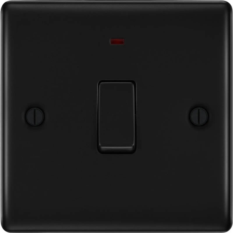 BG Double Pole Switch With Power Indicator 20a Black