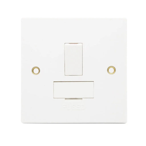 Securlec Square 1 Gang Socket Fuse Spur Double Pole Square Edge