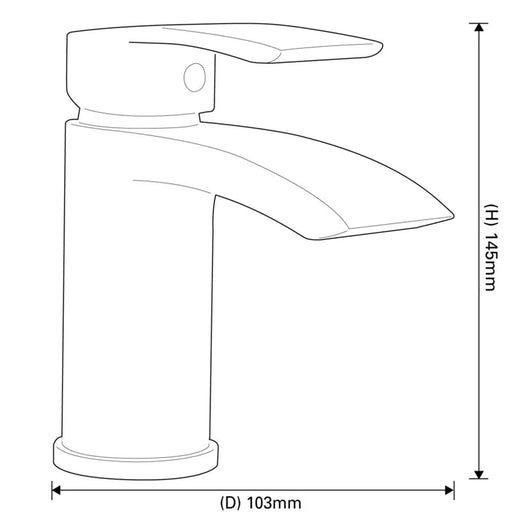 SP Aero Curve Basin Mixer Tap H: 145mm D: 103mm