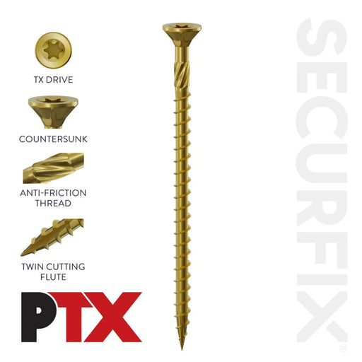 Securfix PTX Size: 6 x 1 3/16" (3.5 x 30mm) | Pack of 200 Screws