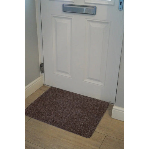 JVL Ribbed Indoor Doormat 50 x 80cm Dark Brown
