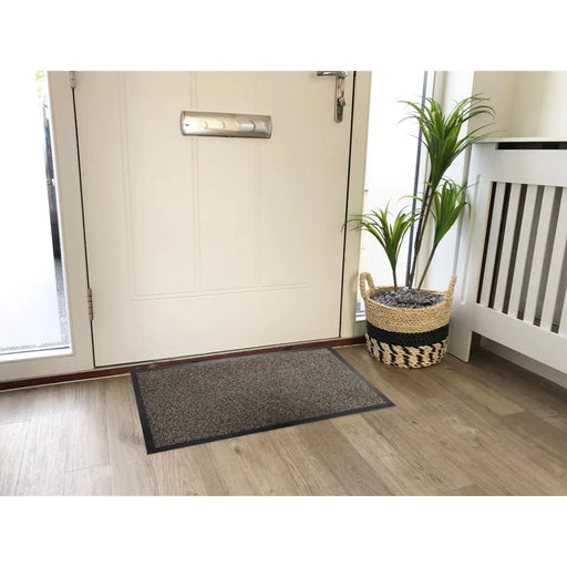 JVL Dirt Guard Cotton Barrier Doormat 50 x 75cm Dark Brown